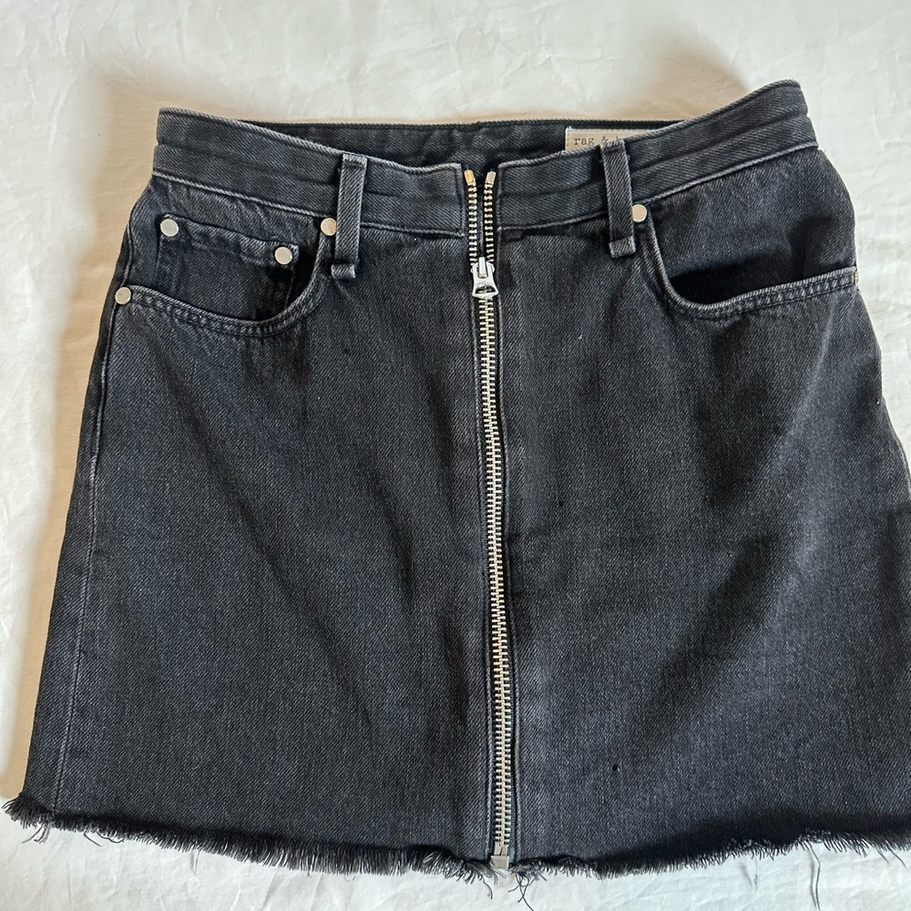 Denim Black Skirt